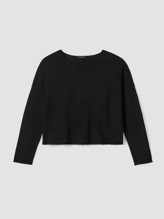 Eileen Fisher Extended Sizing 1X3X Peruvian Organic Cotton Crepe Crew Neck Top Black 8211 Shop