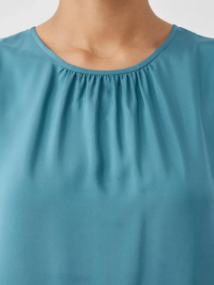 Eileen Fisher Extended Sizing 1X3X Washed Silk Tiered Dress River 8211 Shop