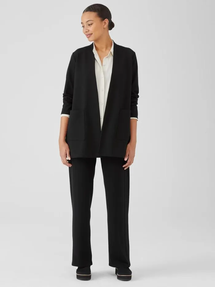Eileen Fisher Jackets Coats and Vests Washable Flex Ponte High Collar Jacket Black 8211 Shop