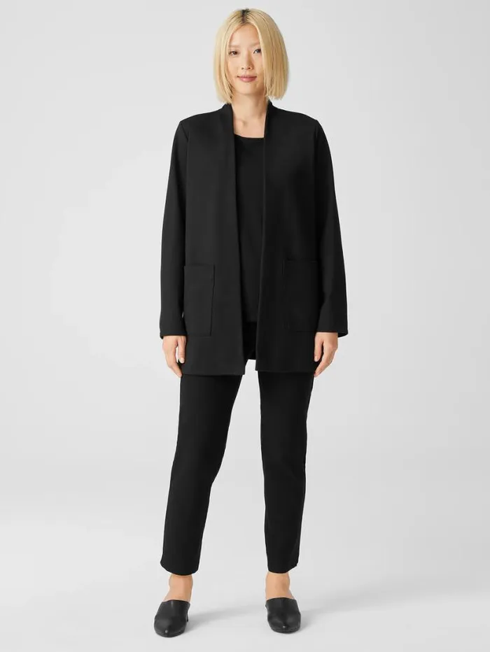 Eileen Fisher Jackets Coats and Vests Washable Flex Ponte High Collar Jacket Black 8211 Shop