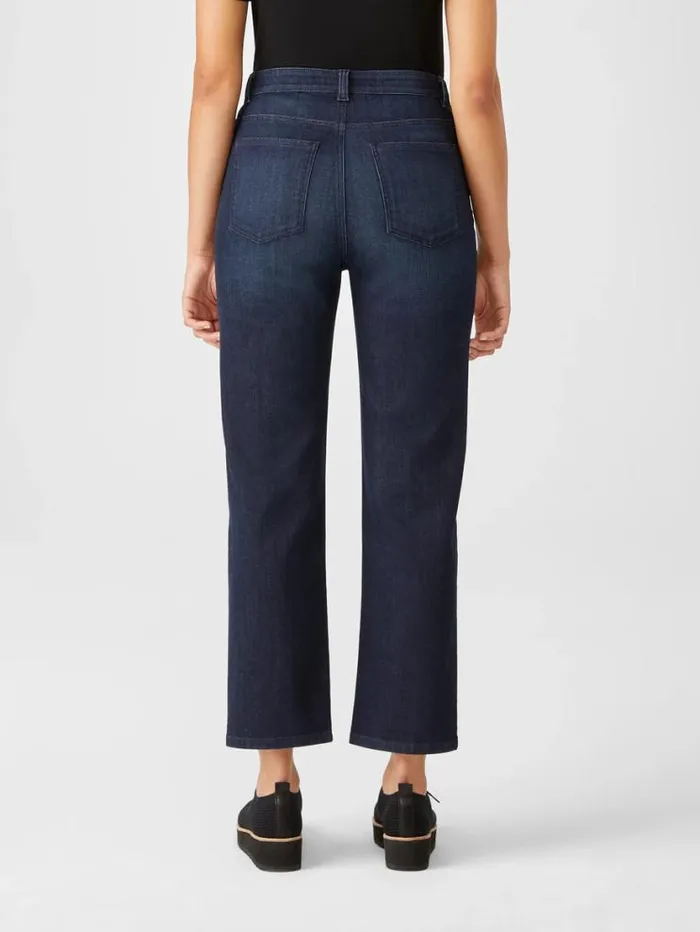 Eileen Fisher Pants Shorts and Jumpsuits Organic Cotton Stretch Straight Ankle Jean Utility Blue 8211 Shop