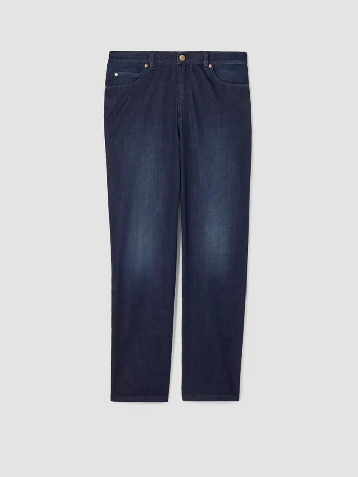 Eileen Fisher Pants Shorts and Jumpsuits Organic Cotton Stretch Straight Ankle Jean Utility Blue 8211 Shop