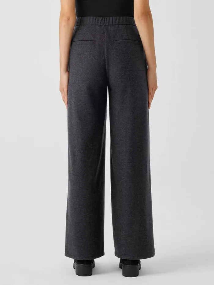 Eileen Fisher Pants Shorts and Jumpsuits Soft Wool Flannel WideLeg Pant Charcoal 8211 Shop