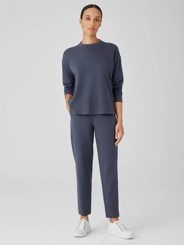 Eileen Fisher Petite Cozy Brushed Terry Hug Slouchy Pant Ocean 8211 Shop