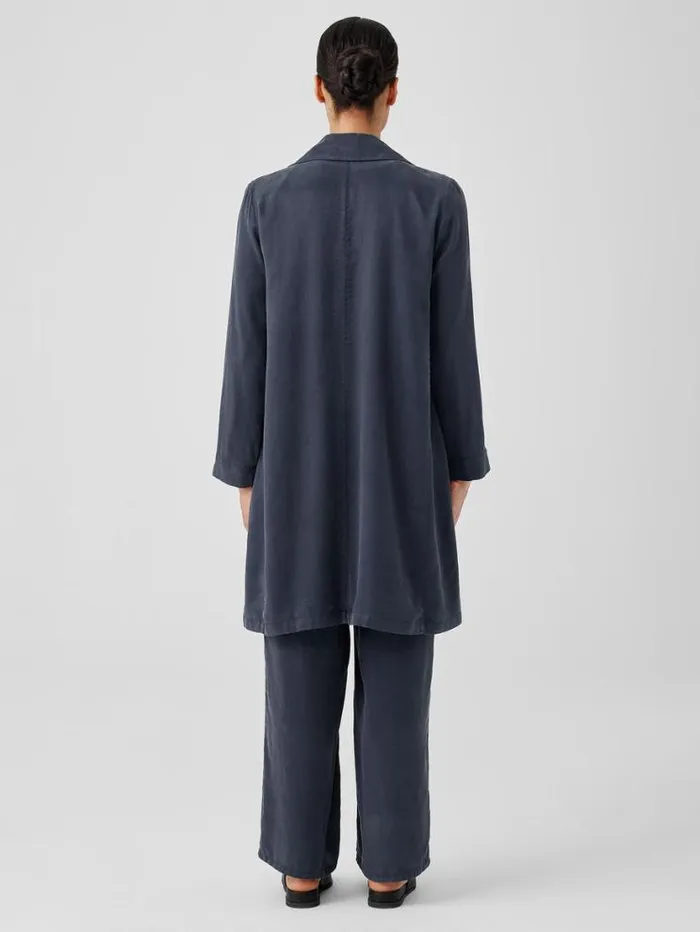 Eileen Fisher Petite Sandwashed Twill Trench Coat Ocean 8211 Shop