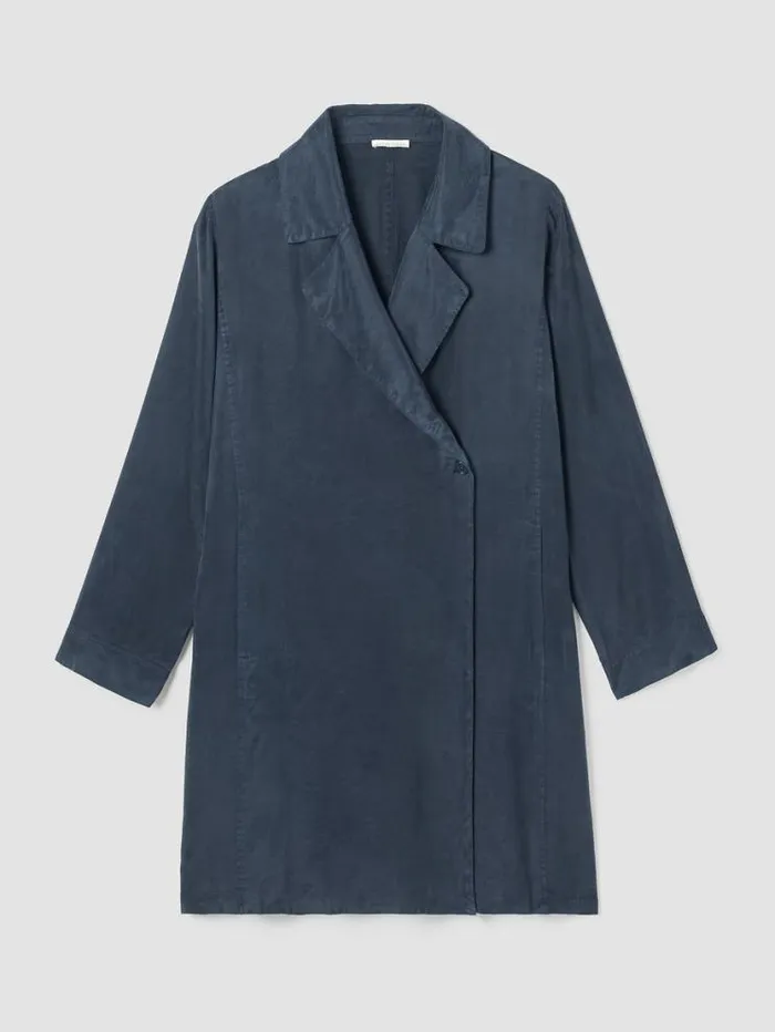 Eileen Fisher Petite Sandwashed Twill Trench Coat Ocean 8211 Shop