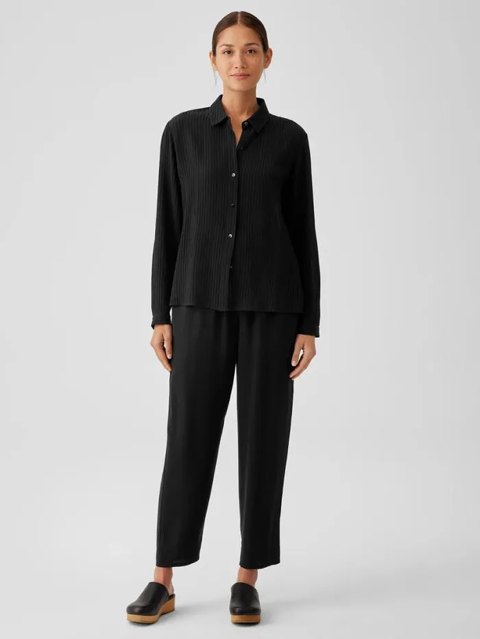 Eileen Fisher Petite Silk Georgette Crepe Tapered Pant Black 8211 Shop