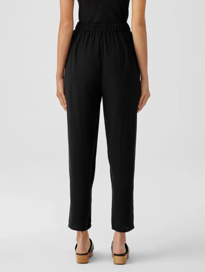 Eileen Fisher Petite Silk Georgette Crepe Tapered Pant Black 8211 Shop