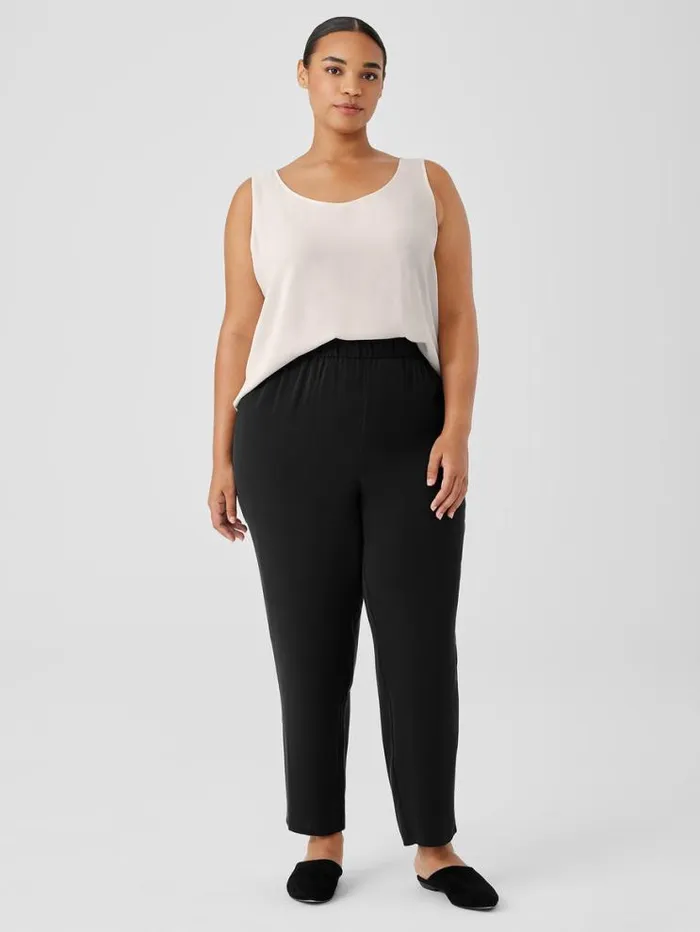 Eileen Fisher Petite Silk Georgette Crepe Tapered Pant Black 8211 Shop