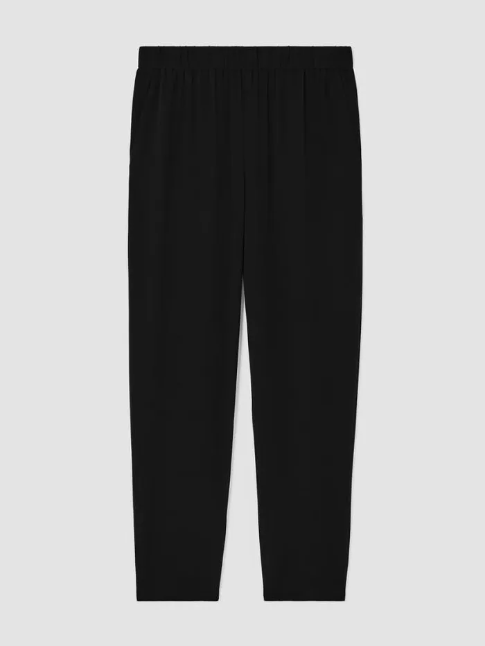 Eileen Fisher Petite Silk Georgette Crepe Tapered Pant Black 8211 Shop