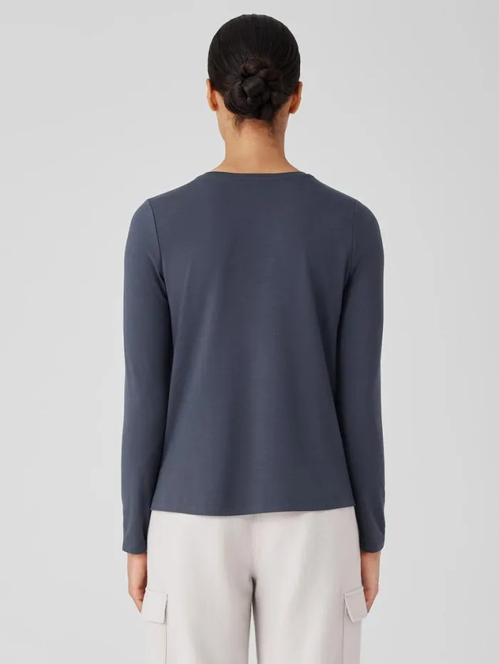 Eileen Fisher Petite Stretch Jersey Knit Crew Neck Top Ocean 8211 Shop
