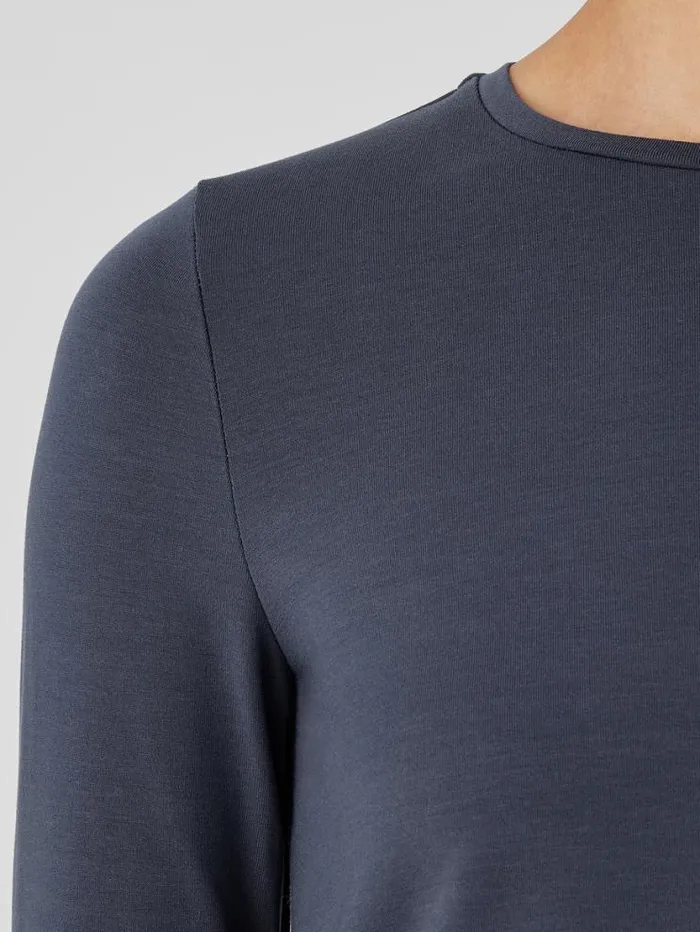 Eileen Fisher Petite Stretch Jersey Knit Crew Neck Top Ocean 8211 Shop