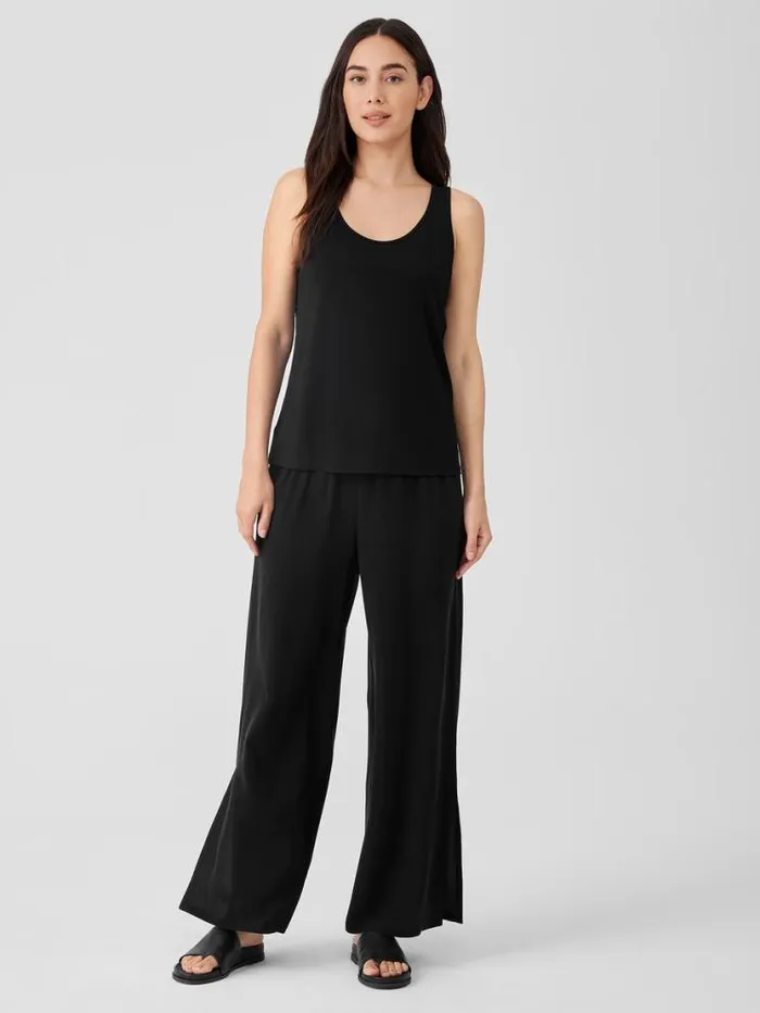 Eileen Fisher Petite Stretch Silk Jersey Scoop Neck Tank Black 8211 Shop