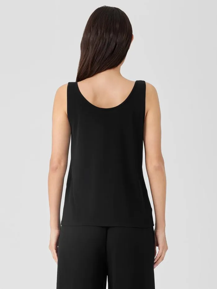 Eileen Fisher Petite Stretch Silk Jersey Scoop Neck Tank Black 8211 Shop