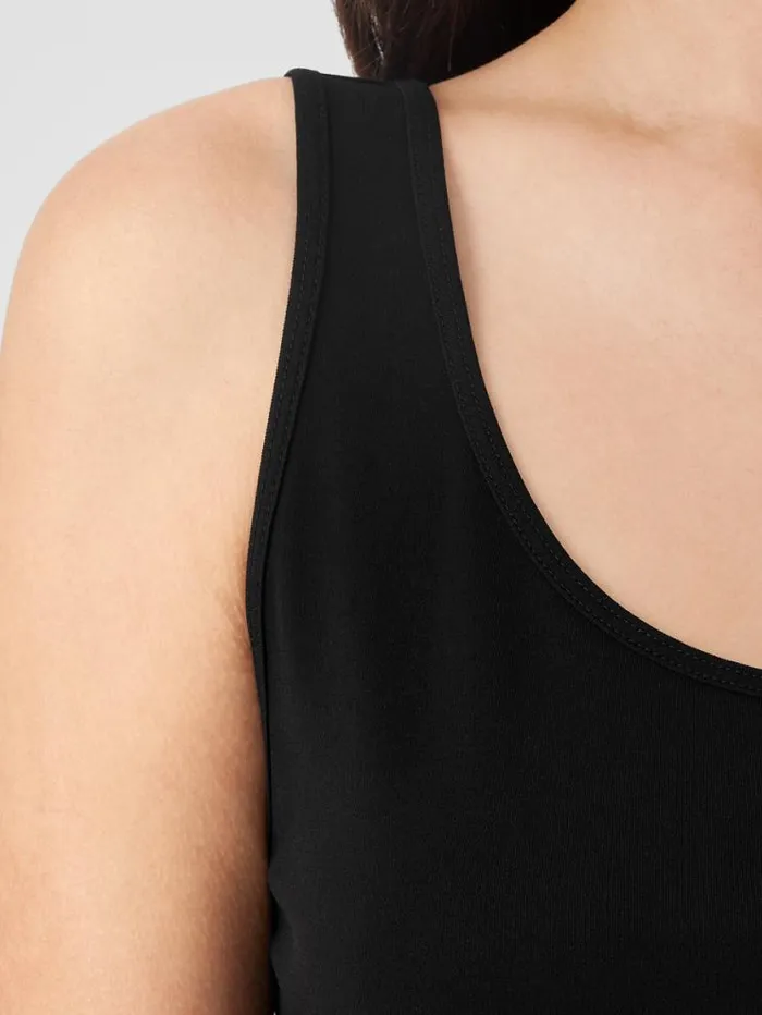 Eileen Fisher Petite Stretch Silk Jersey Scoop Neck Tank Black 8211 Shop