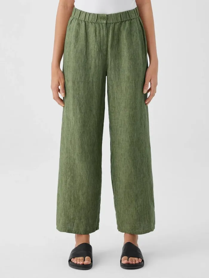 Eileen Fisher Petite Washed Organic Linen Dlav Wide Trouser Pant Coriander 8211 Shop