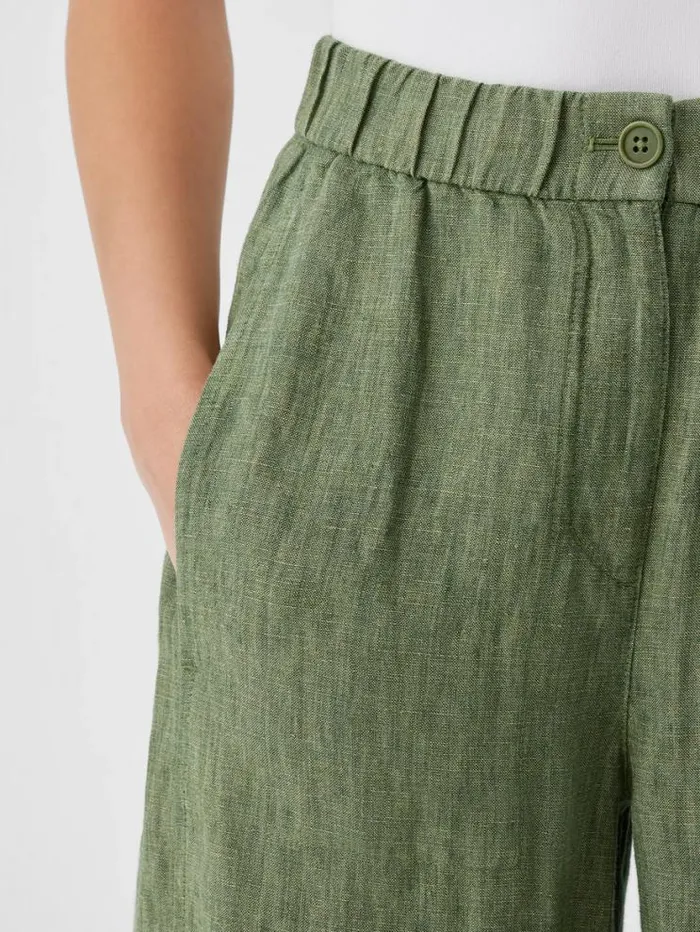 Eileen Fisher Petite Washed Organic Linen Dlav Wide Trouser Pant Coriander 8211 Shop