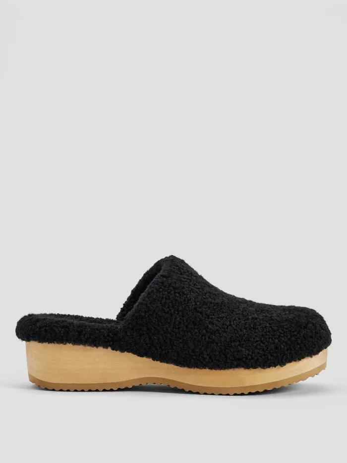 Eileen Fisher Shoes Curly Shearling Clog Black 8211 Shop