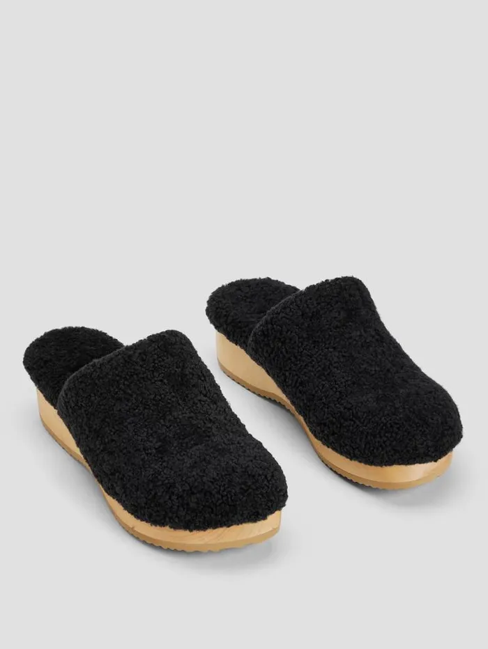 Eileen Fisher Shoes Curly Shearling Clog Black 8211 Shop