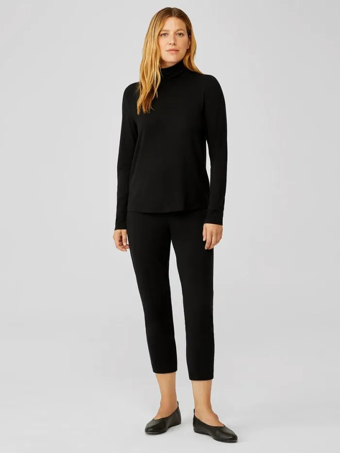 Eileen Fisher Tops and Tees Fine Jersey Scrunch Neck Top Black 8211 Shop