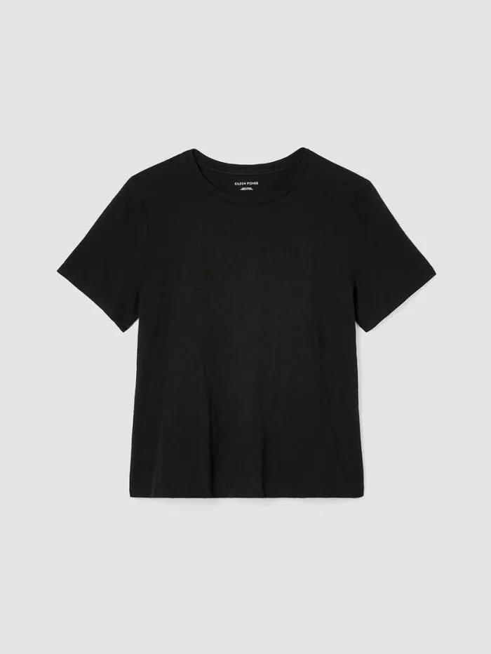 Eileen Fisher Tops and Tees Organic Cotton Slub Tee Black 8211 Shop