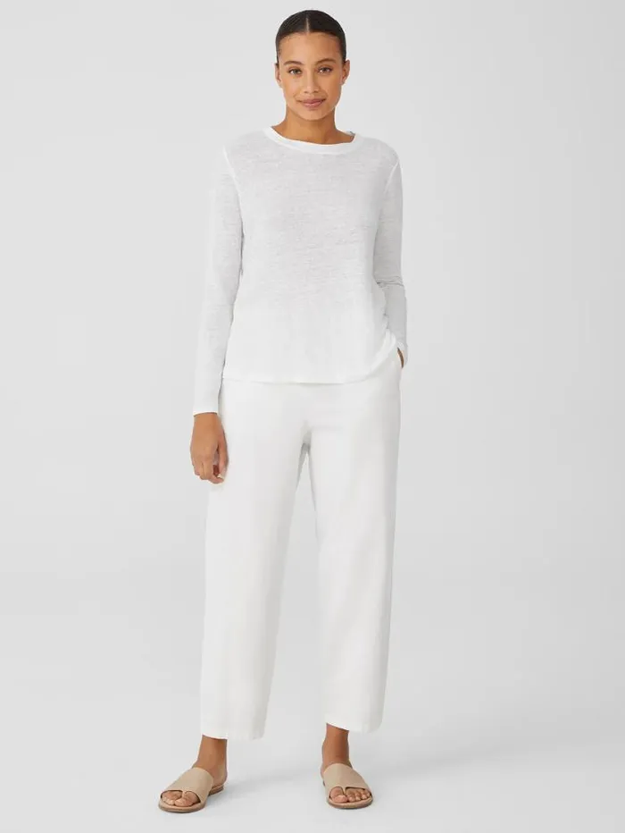 Eileen Fisher Tops and Tees Organic Linen Jersey Crew Neck Top White 8211 Shop