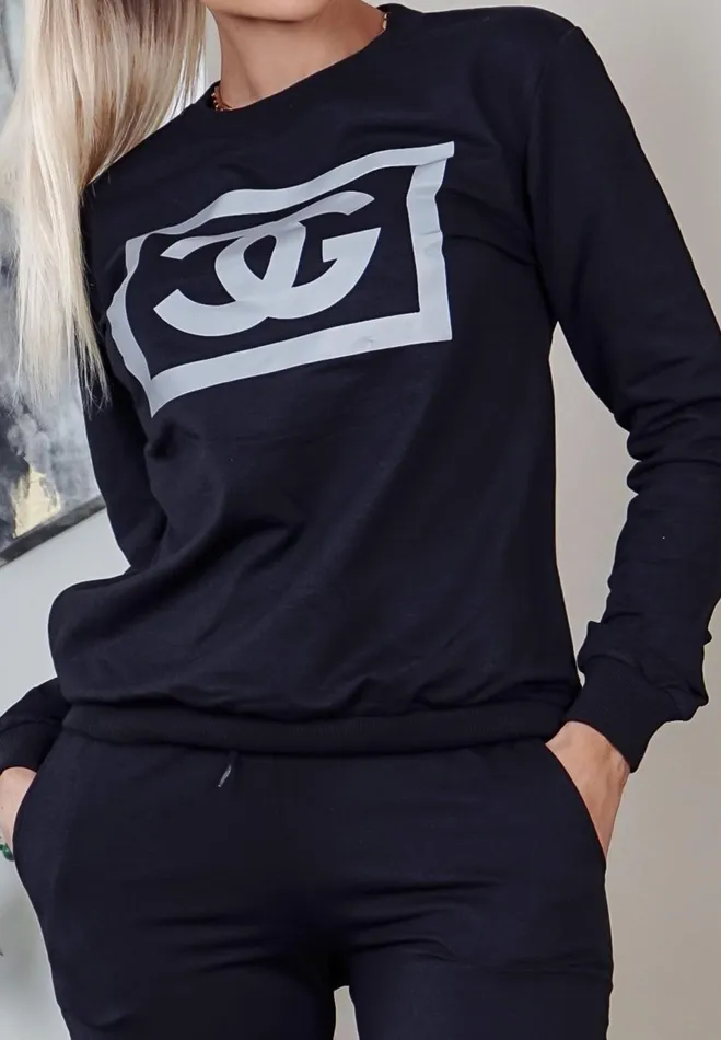 Eliana Black Printed Cg Tracksuit Women Missfiga LoungewearTracksuits