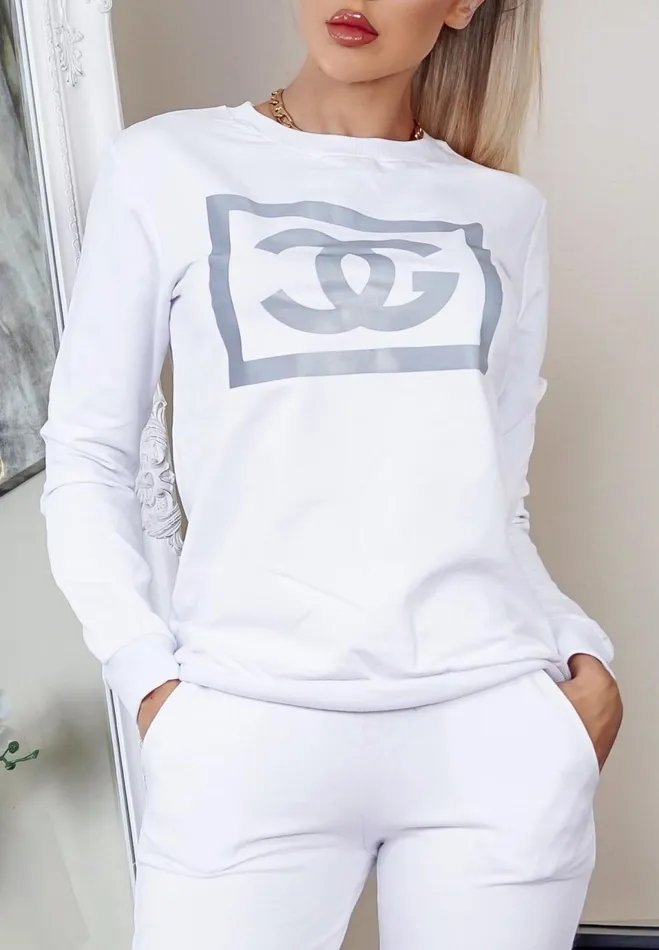 Eliana White Printed Cg Tracksuit Women Missfiga LoungewearTracksuits Eliana White Printed Cg Tracksuit Women Missfiga LoungewearTracksuits
