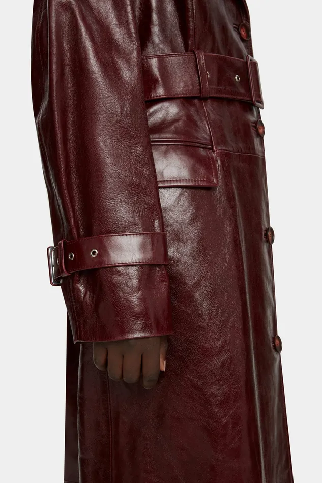 Emilia Wickstead Jackets And Coats Women Brady Trench Coat in Oxblood Leather