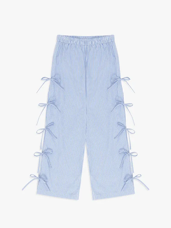 Evelyn Tie Pant Blue Stripe Women Bottoms Lisa Says Gah