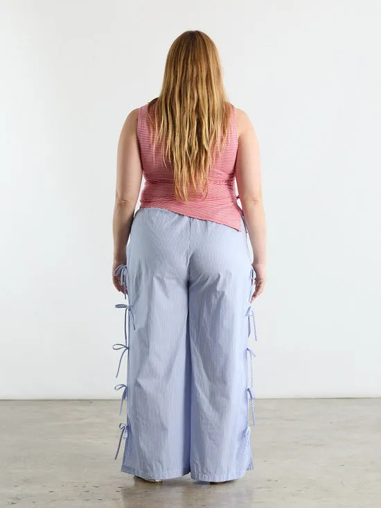 Evelyn Tie Pant Blue Stripe Women Bottoms Lisa Says Gah Evelyn Tie Pant Blue Stripe Women Bottoms Lisa Says Gah