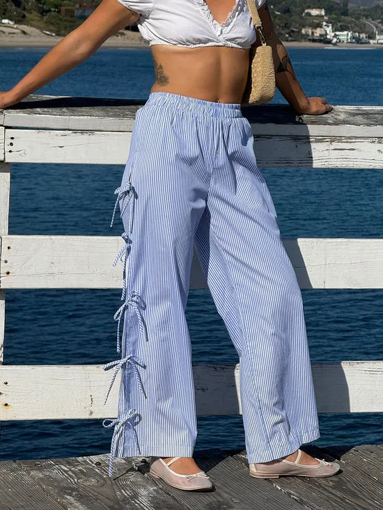 Evelyn Tie Pant Blue Stripe Women Bottoms Lisa Says Gah Evelyn Tie Pant Blue Stripe Women Bottoms Lisa Says Gah