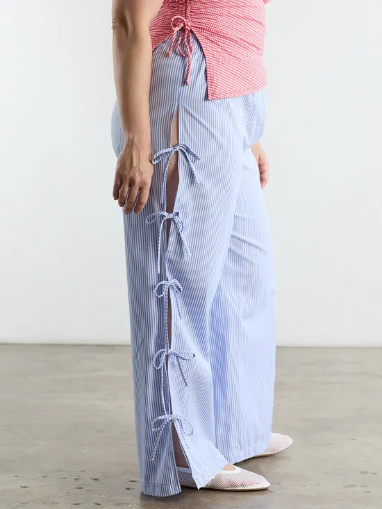 Evelyn Tie Pant Blue Stripe Women Bottoms Lisa Says Gah Evelyn Tie Pant Blue Stripe Women Bottoms Lisa Says Gah