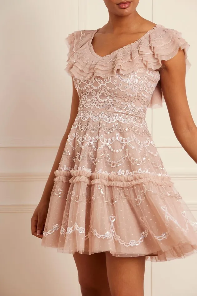 Everthine Micro Mini Dress Beige Women Needle and Thread Dresses