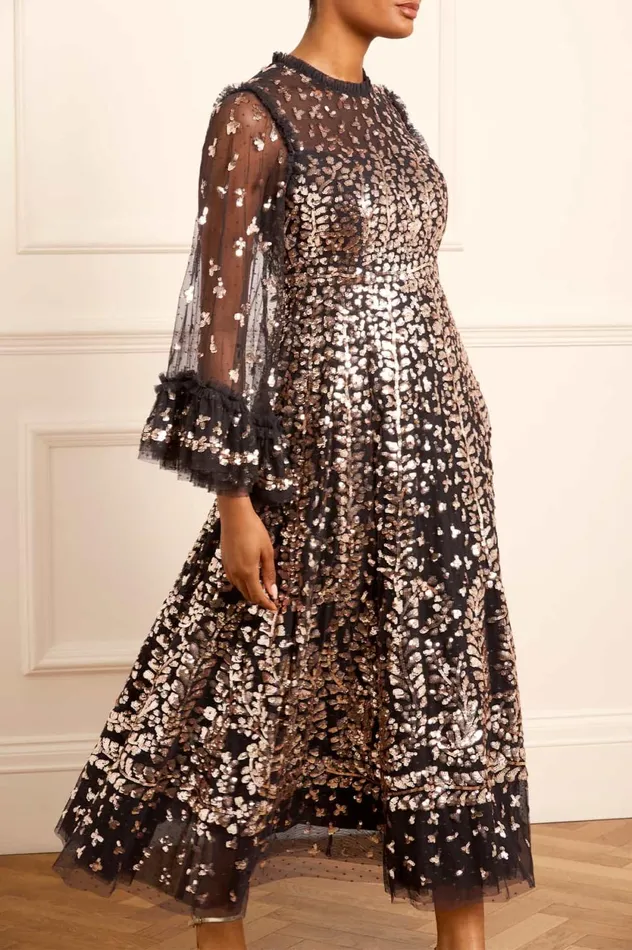 Fern Ankle Gown Black Women Needle and Thread Dresses