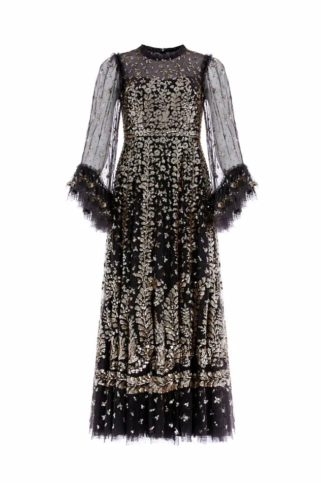 Fern Ankle Gown Black Women Needle and Thread Dresses