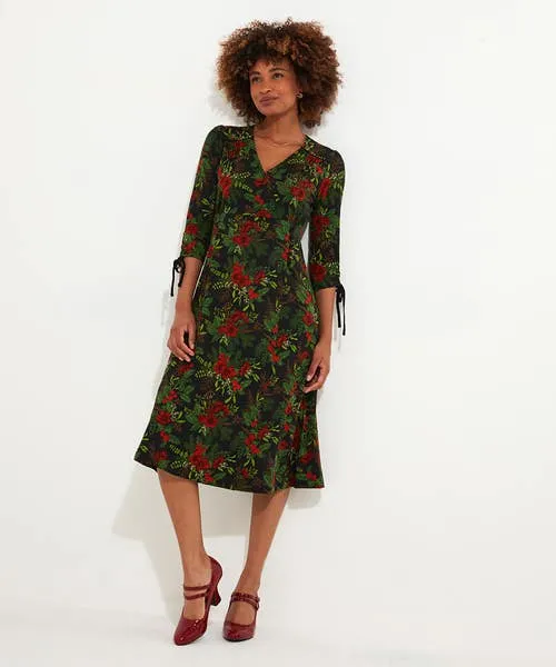Festive Flora Jersey Dress Black Apparel Dresses Joebrowns Festive Flora Jersey Dress Black Apparel Dresses Joebrowns
