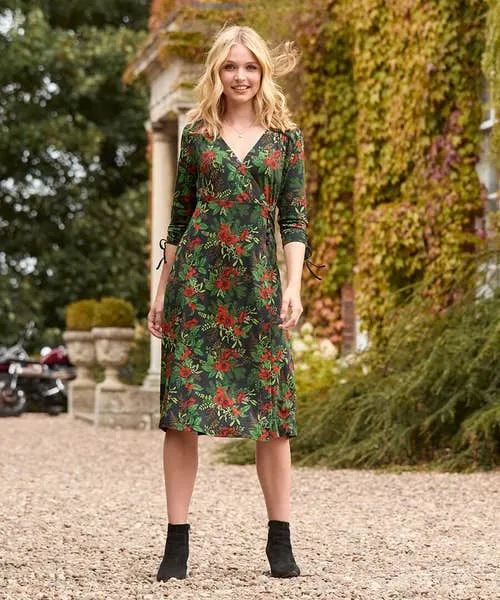 Festive Flora Jersey Dress Black Apparel Dresses Joebrowns Festive Flora Jersey Dress Black Apparel Dresses Joebrowns
