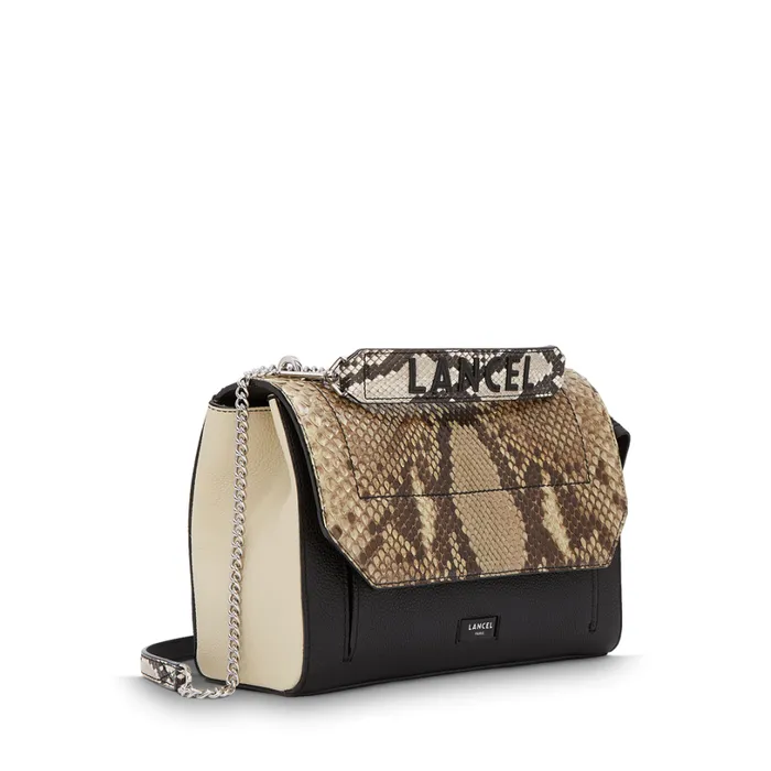 Flap Bag With Handle Military Greenblackcream Women Lancel Hand Bags Flap Bag With Handle Military Greenblackcream Women Lancel Hand Bags