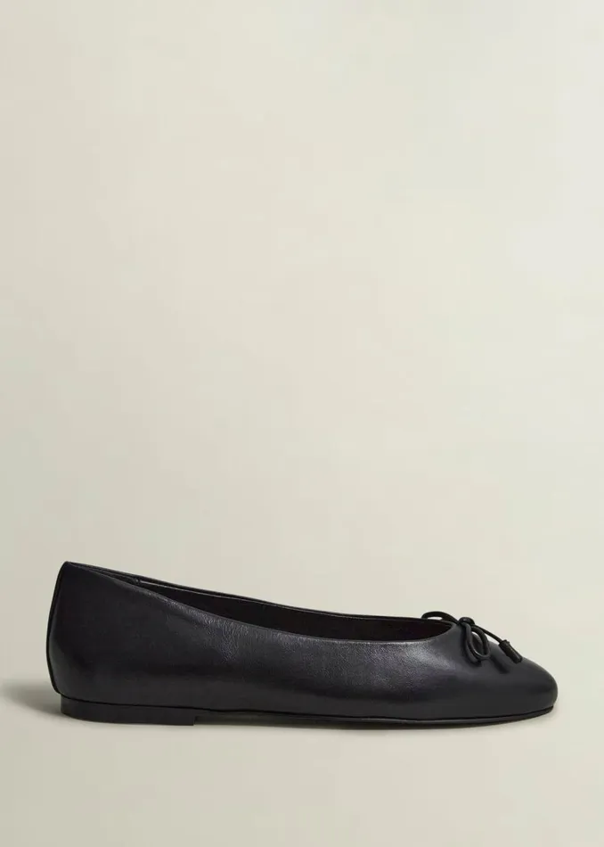 Flats Women HOBBS Priya Leather Ballerina Black