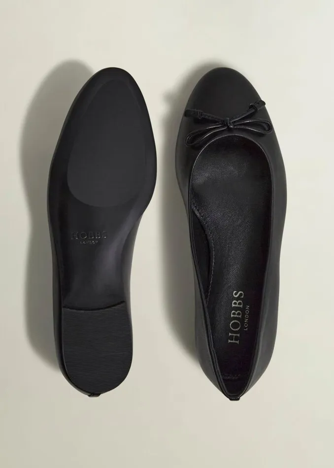 Flats Women HOBBS Priya Leather Ballerina Black