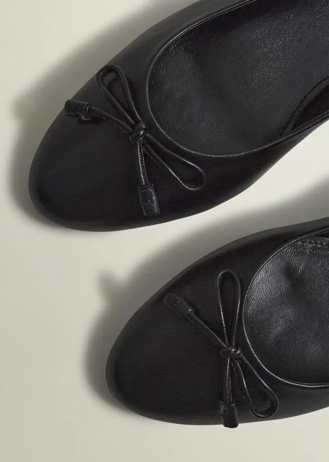 Flats Women HOBBS Priya Leather Ballerina Black