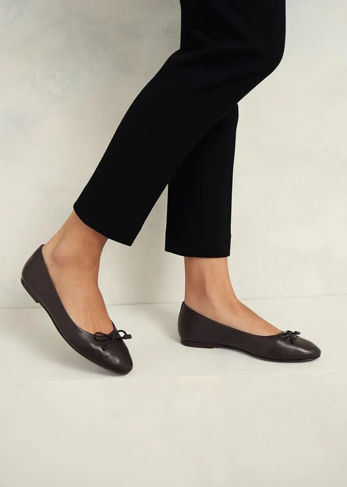 Flats Women HOBBS Priya Leather Ballerina Black