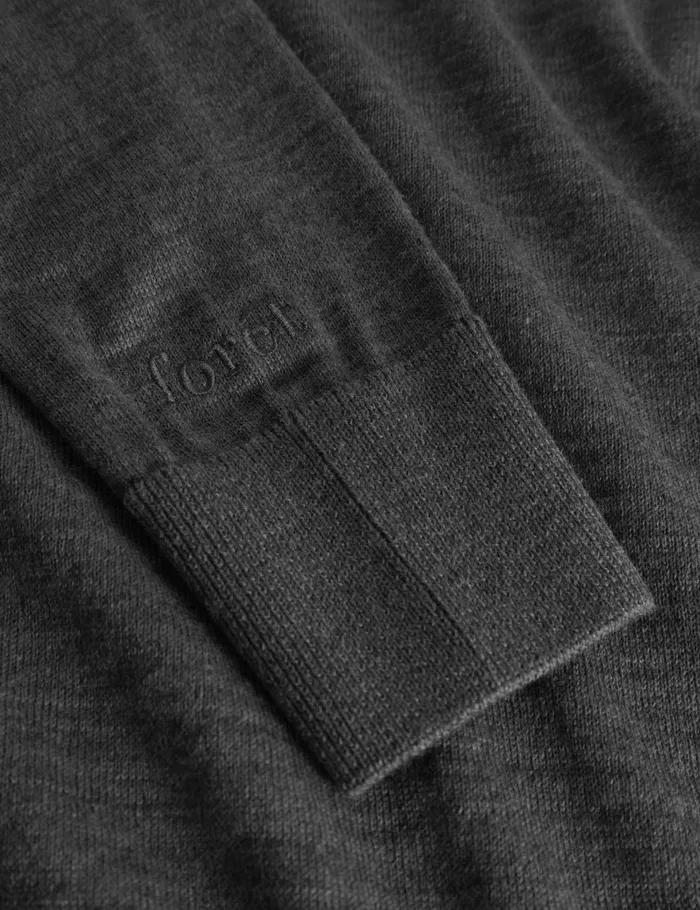 Fort Knitwear BASE MERINO POLO KNIT Dark Grey Melang 8211 Men Fort Knitwear BASE MERINO POLO KNIT Dark Grey Melang 8211 Men