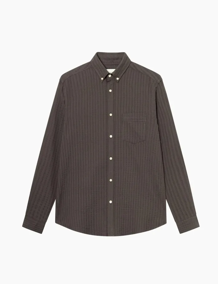 Fort Shirts DAWN JACQUARD SHIRT Cold Brown 8211 Men