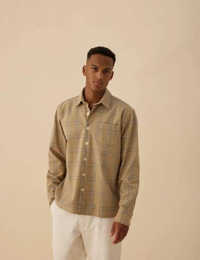 Fort Shirts FABLE CHECK SHIRT Khaki Check 8211 Men Fort Shirts FABLE CHECK SHIRT Khaki Check 8211 Men
