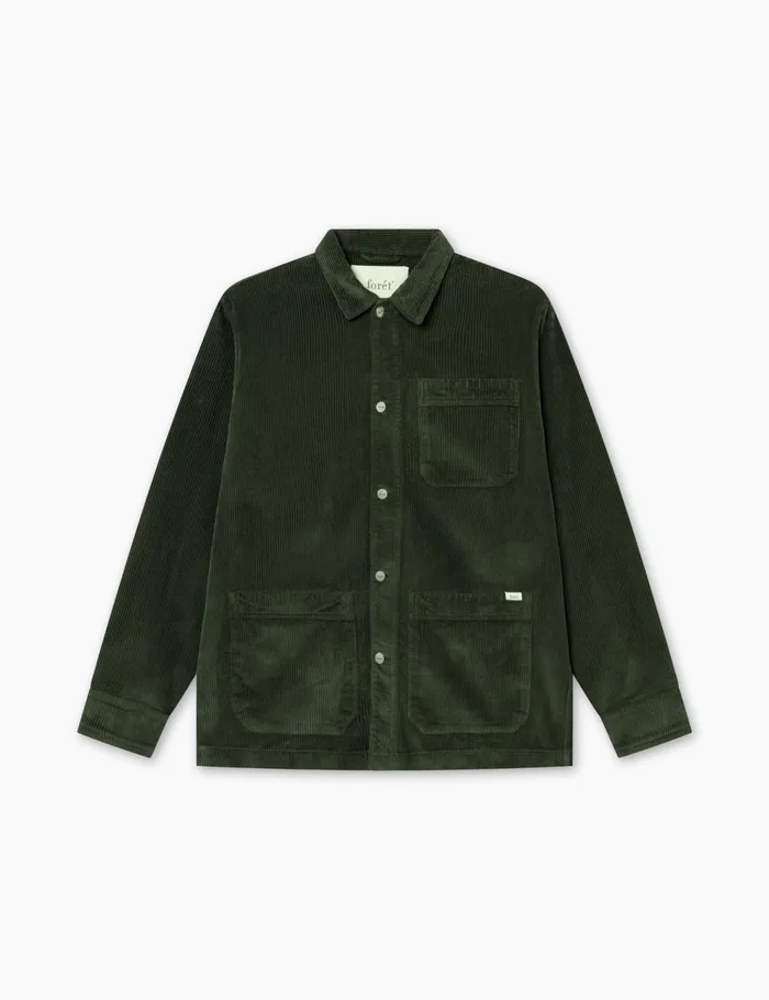 Fort Shirts ROWAN OVERSHIRT Dark Moss Corduroy 8211 Men