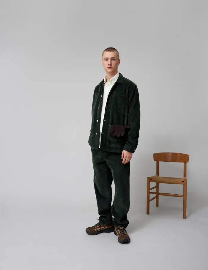 Fort Shirts ROWAN OVERSHIRT Dark Moss Corduroy 8211 Men