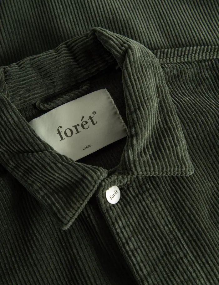 Fort Shirts ROWAN OVERSHIRT Dark Moss Corduroy 8211 Men