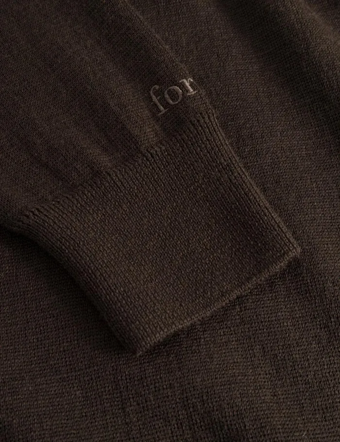 Fort Sweatshirts BASE MERINO POLO KNIT Cold Brown 8211 Men Fort Sweatshirts BASE MERINO POLO KNIT Cold Brown 8211 Men